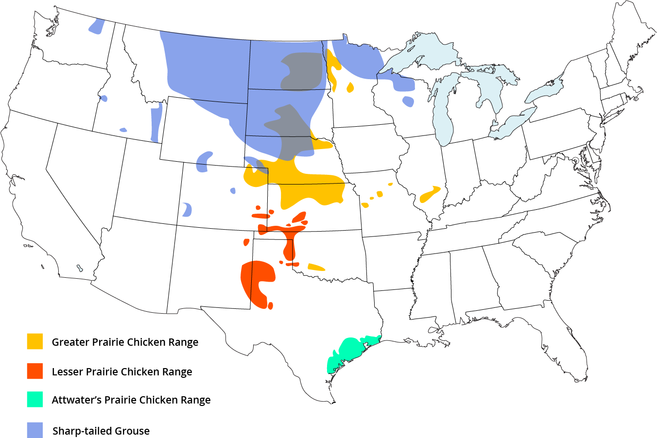 Prairie Chicken Range in Nebraska, located mostly in central Nebraska